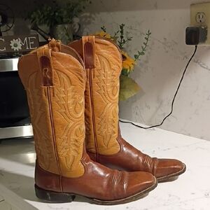 ROD PATRICK Men's Brown Leather Western Boots